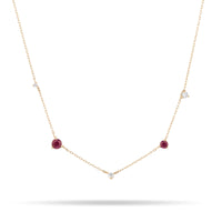 Amalfi Ruby + Diamond Amigos Station Necklace