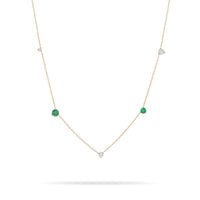 Emerald + Diamond Amigos Station Necklace