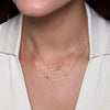 Shooting Star Small Pavé Curve Necklace