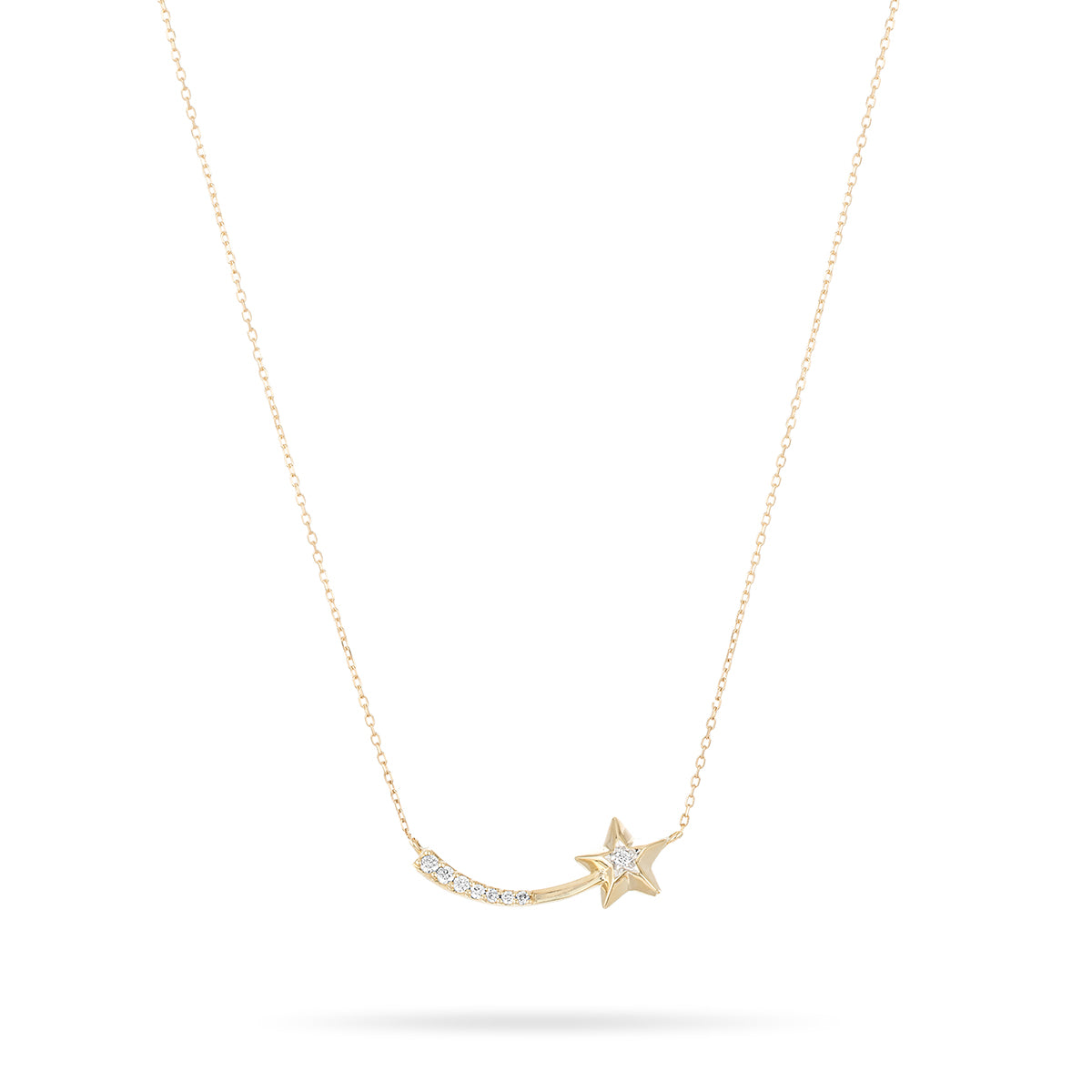 North Star Padlock Necklace - 14k Yellow Gold