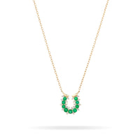 Emerald + Diamond Horseshoe Necklace