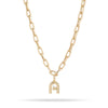 7mm Groovy Italian Chain Initial Necklace