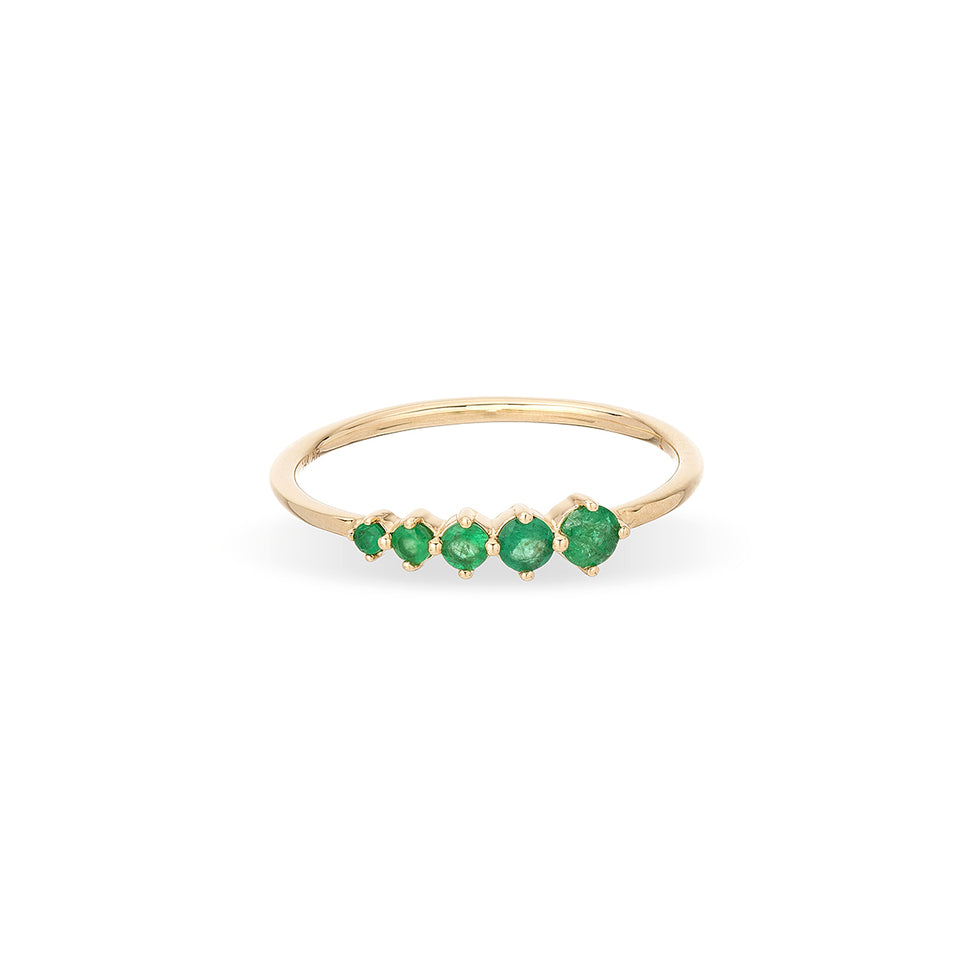 Graduated Emerald Stacking Ring