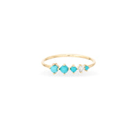 Graduated Turquoise + Diamond Stacking Ring