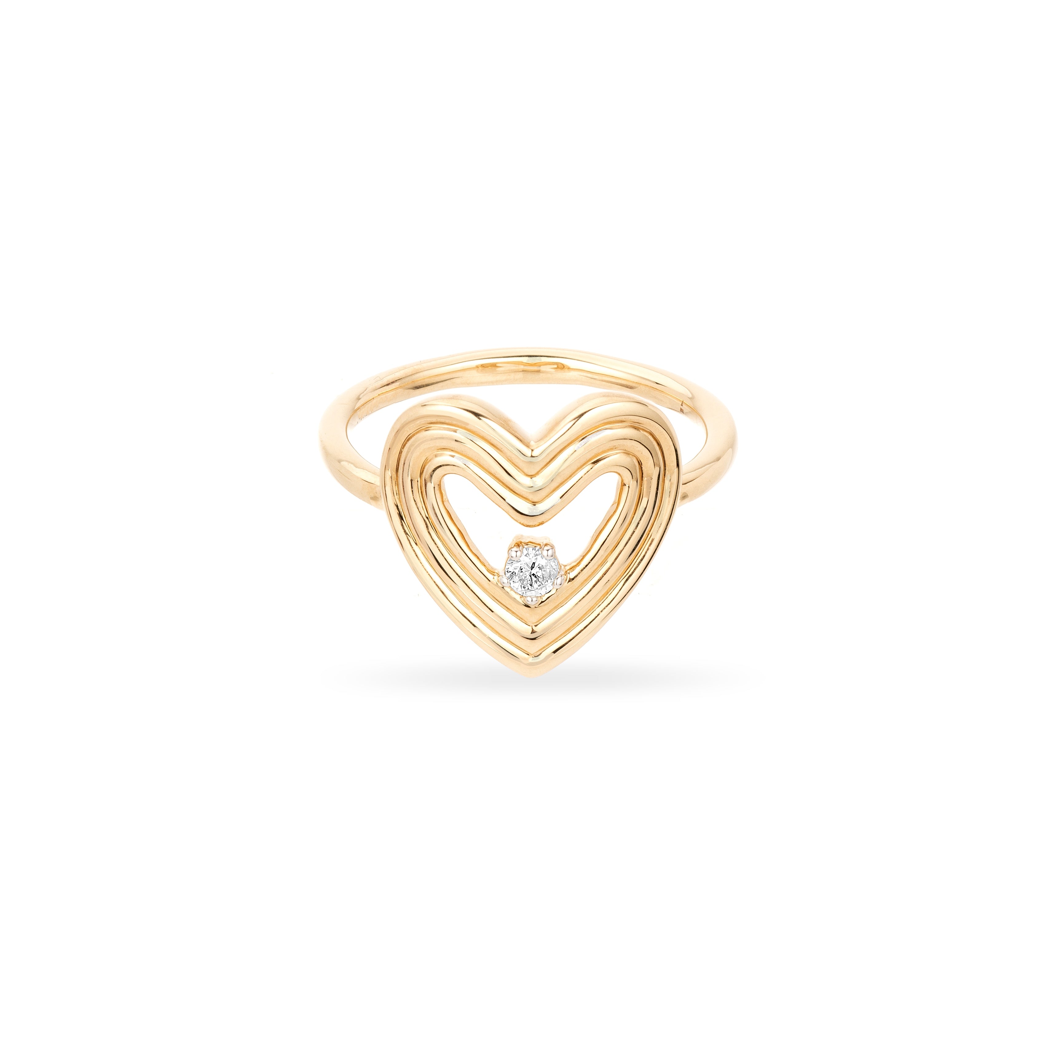 Groovy Diamond Heart Ring