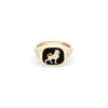 Zodiac Ceramic + Diamond Leo Signet Ring