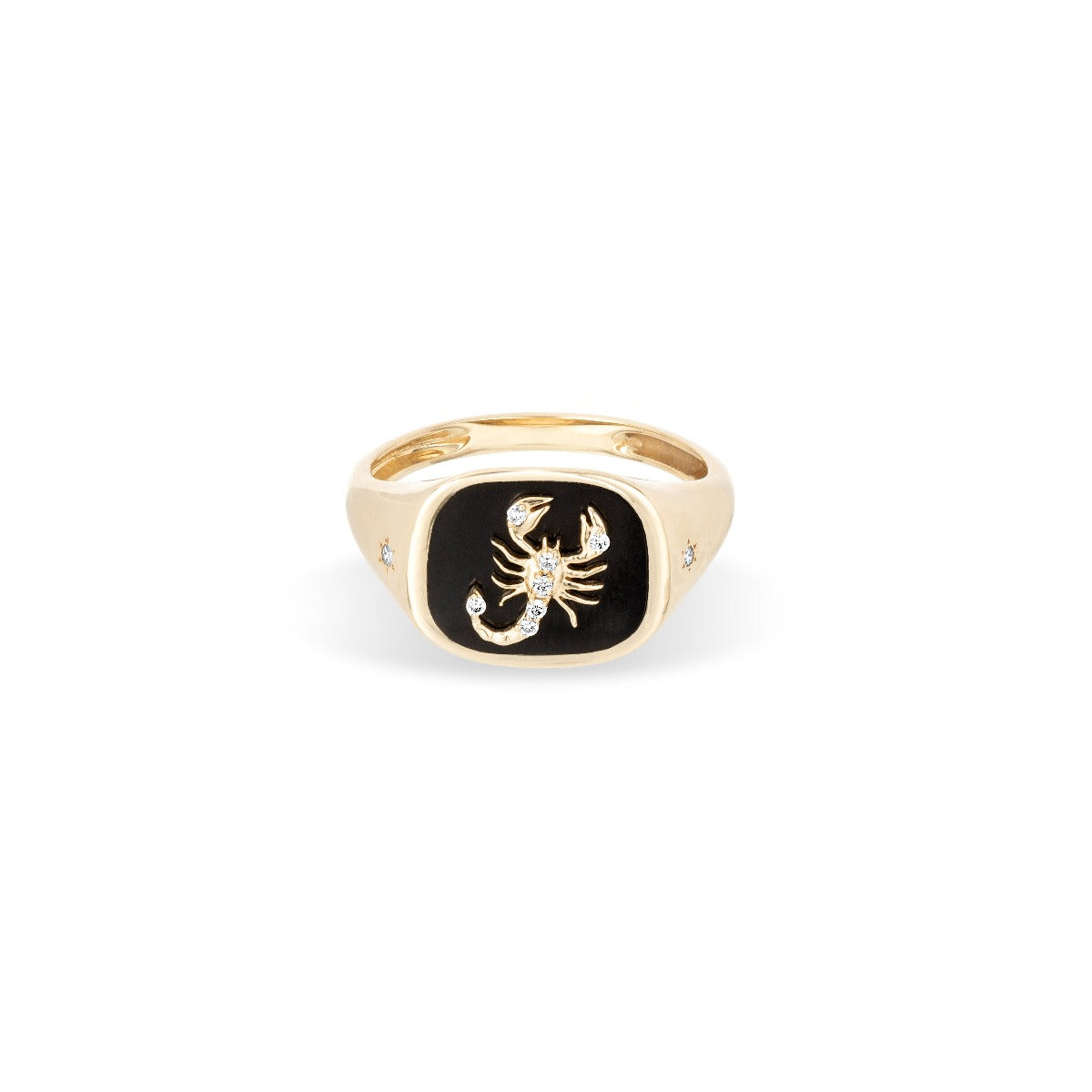 Zodiac Ceramic + Diamond Scorpio Signet Ring