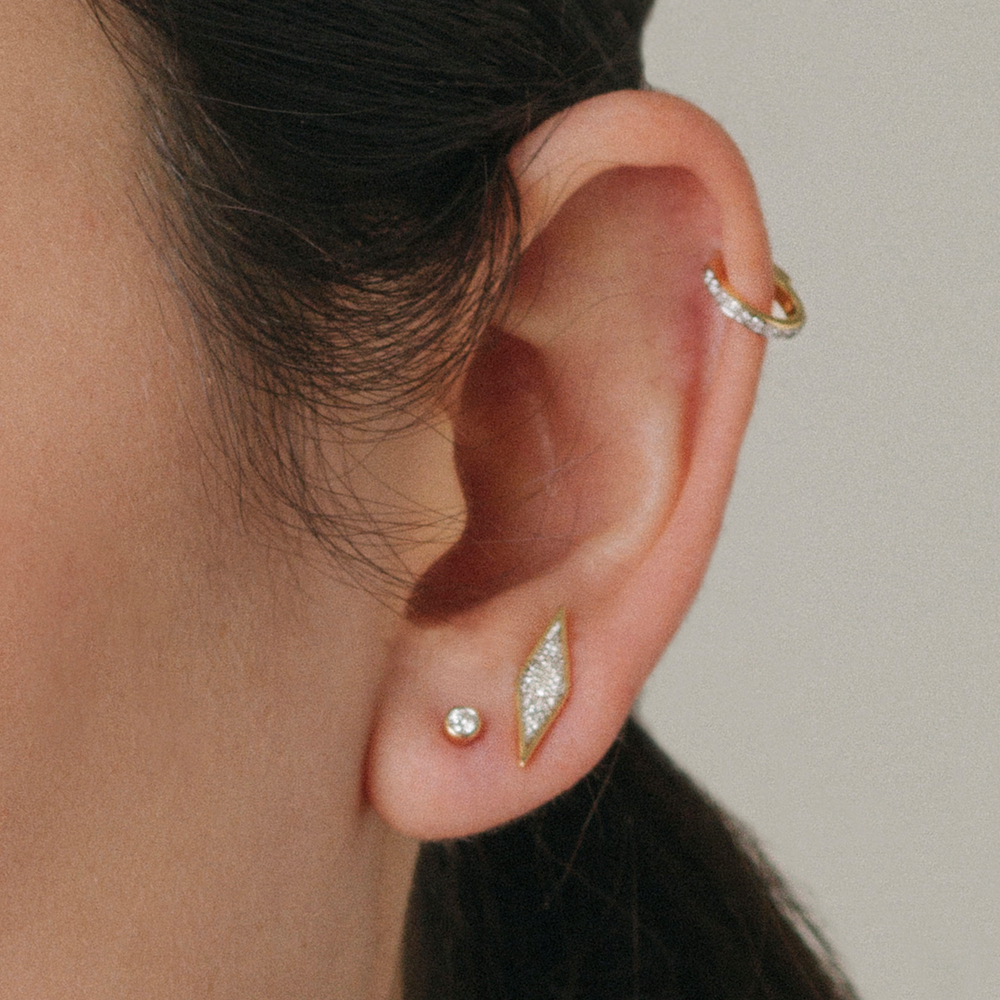 Pave huggie hoops Clearance