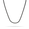Twisted Braid Black Satin Cord Necklace