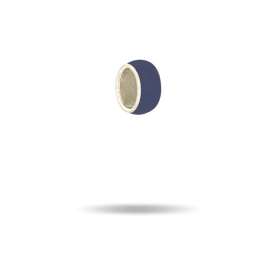 Wide Navy Enamel Bead