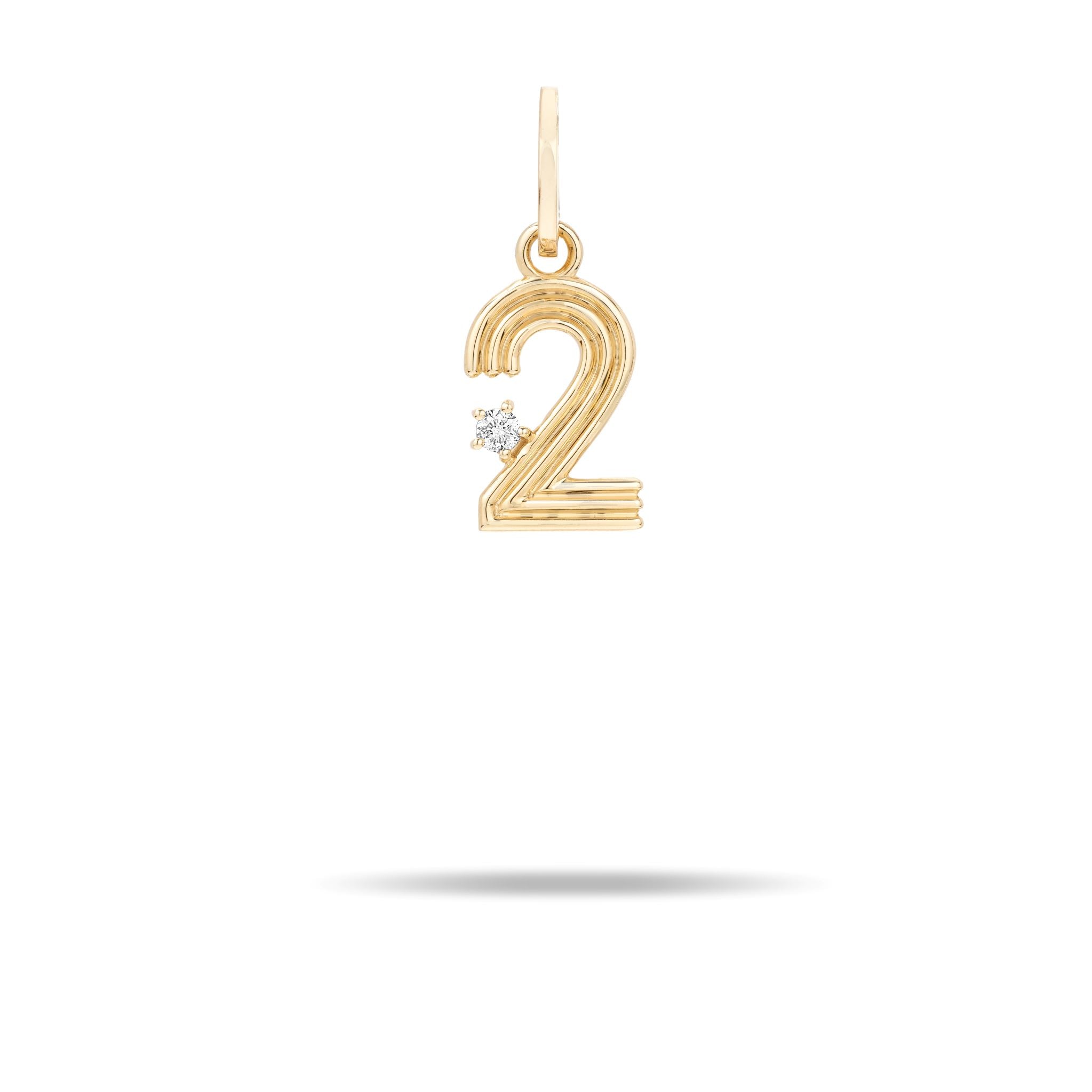 Diamond number 2 deals pendant