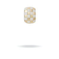 White Ceramic Checkerboard Big Bead