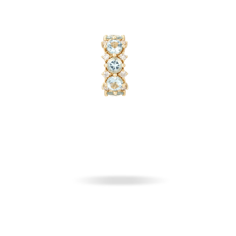 Aquamarine + Diamond Rounds Big Bead