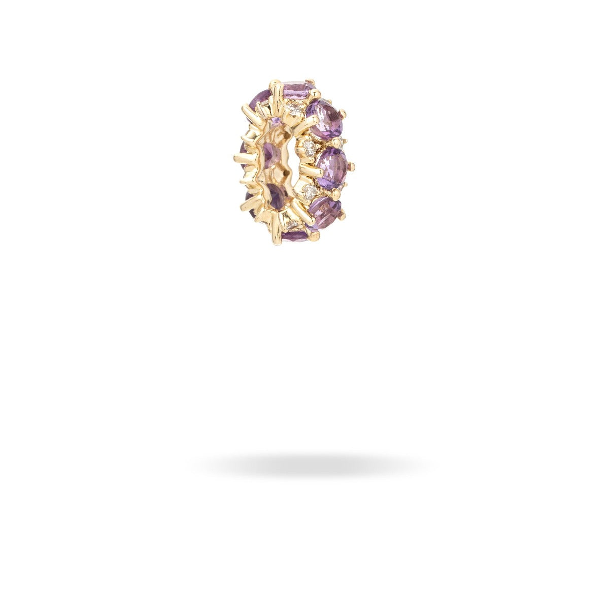 Amethyst + Diamond Rounds Big Bead