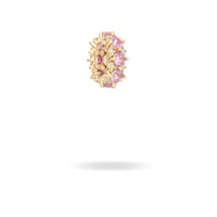 Pink Sapphire + Diamond Rounds Big Bead