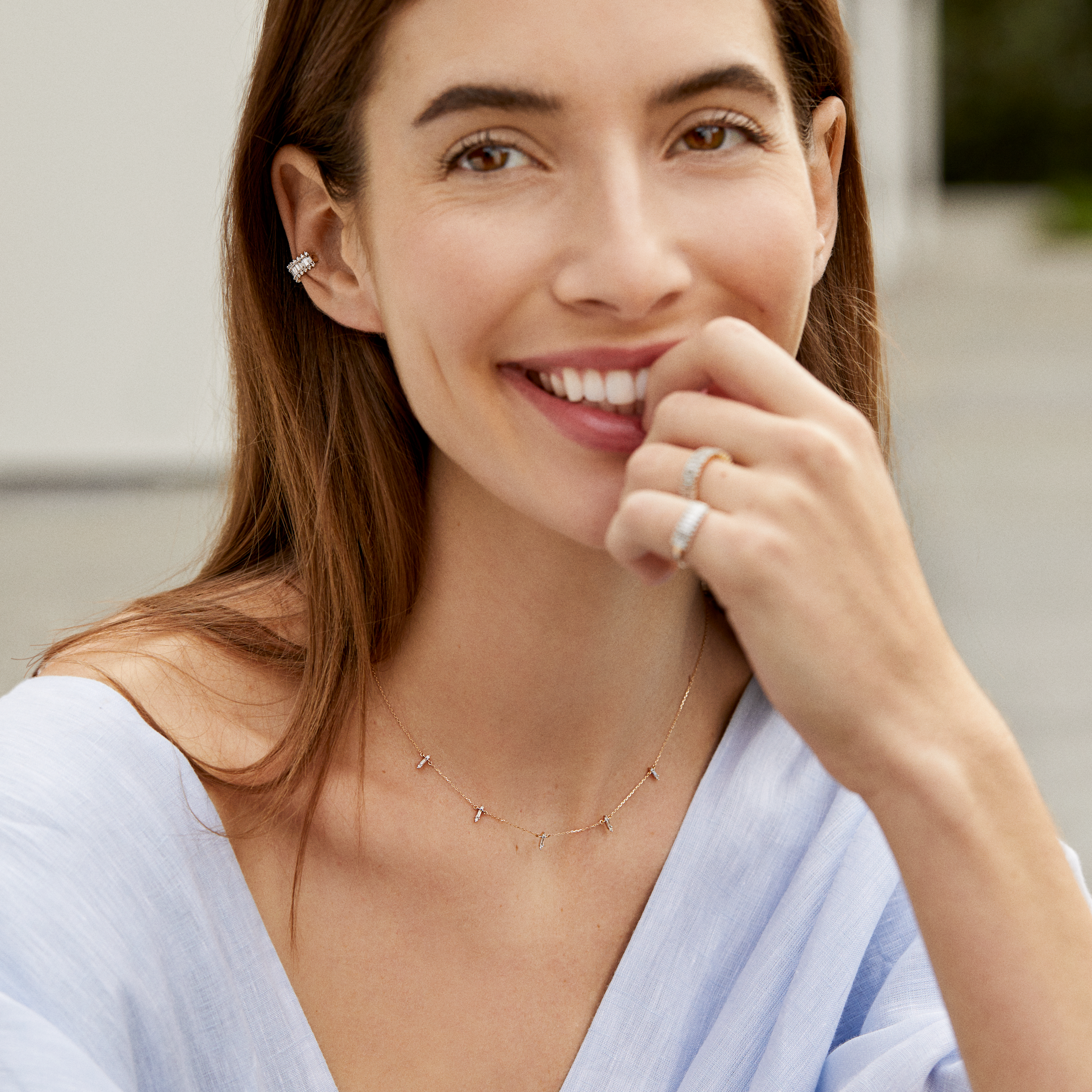 Adina reyter baguette deals necklace